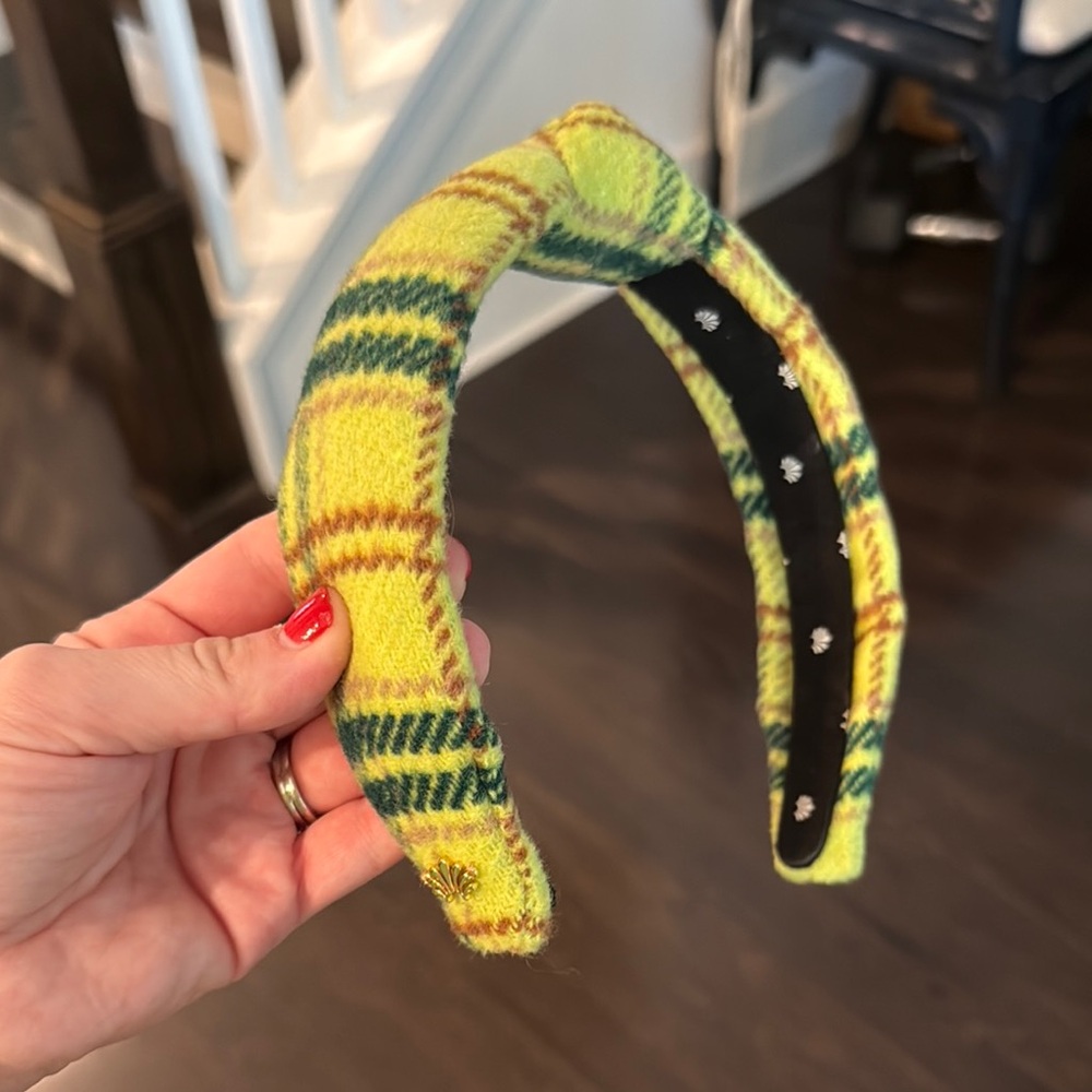 Plaid Yellow and Green Kids Headband